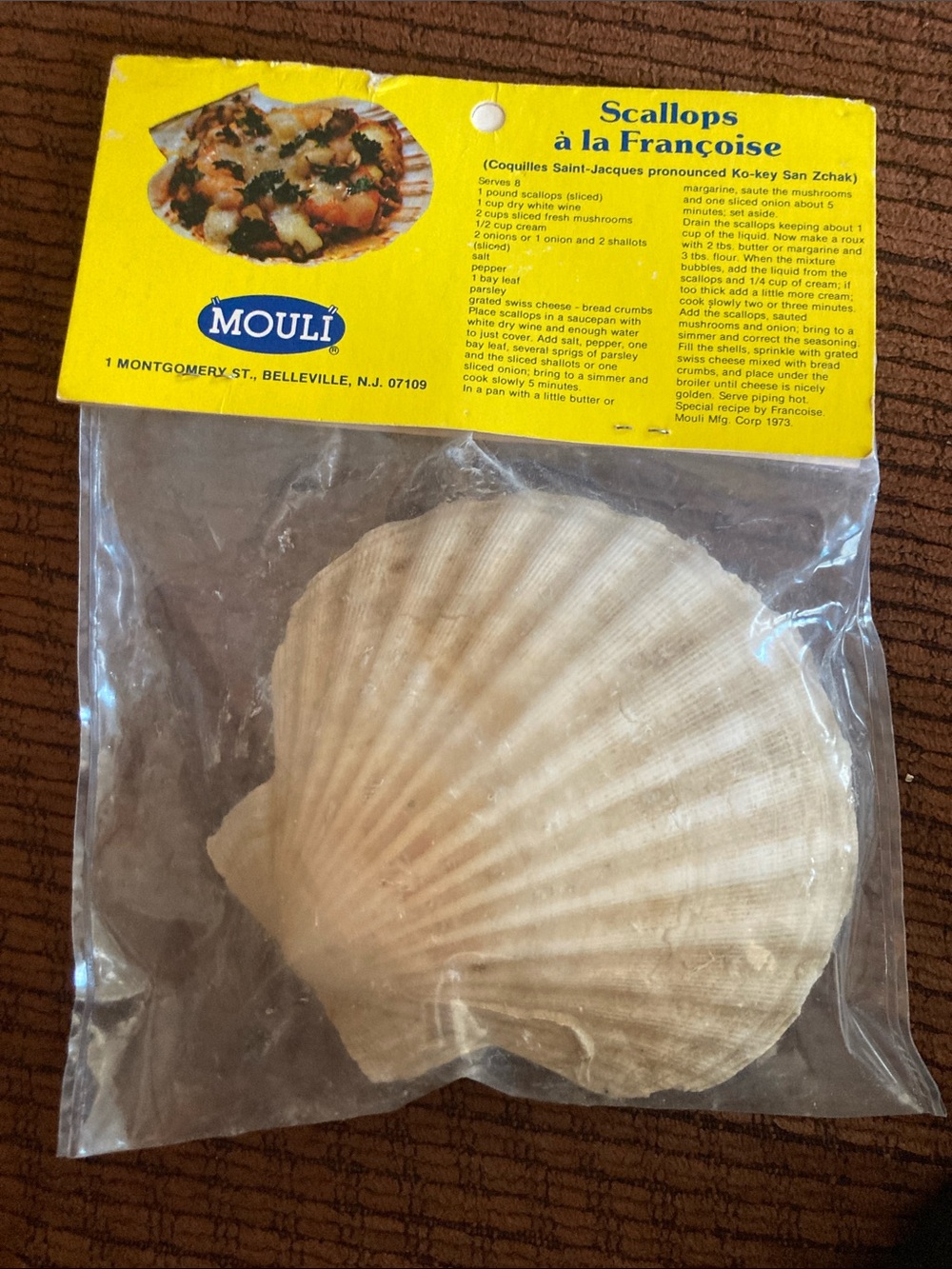 NEW VINTAGE 1970s Mouli Deep Natural Baking Shells Set of 4 Made in France